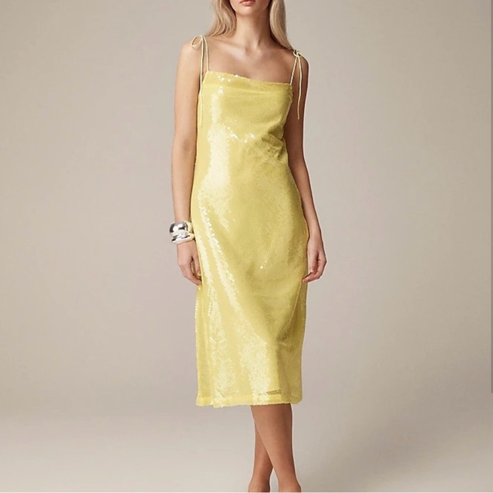 JCrew x Anna October Yellow Sequin Dress Size 4